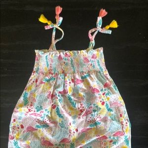 Pink flamingo jumpsuit with tassels size 4T